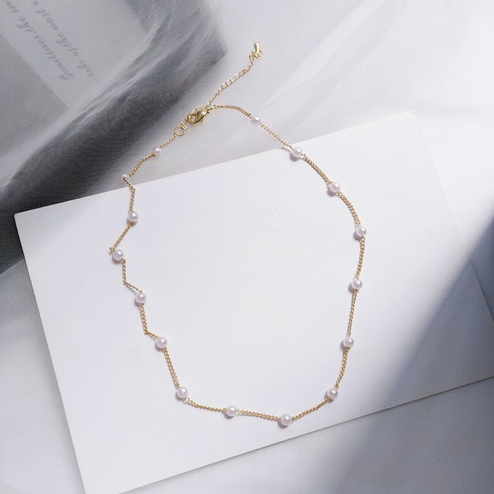 Elegante und süße französische Vintage Perlenkette