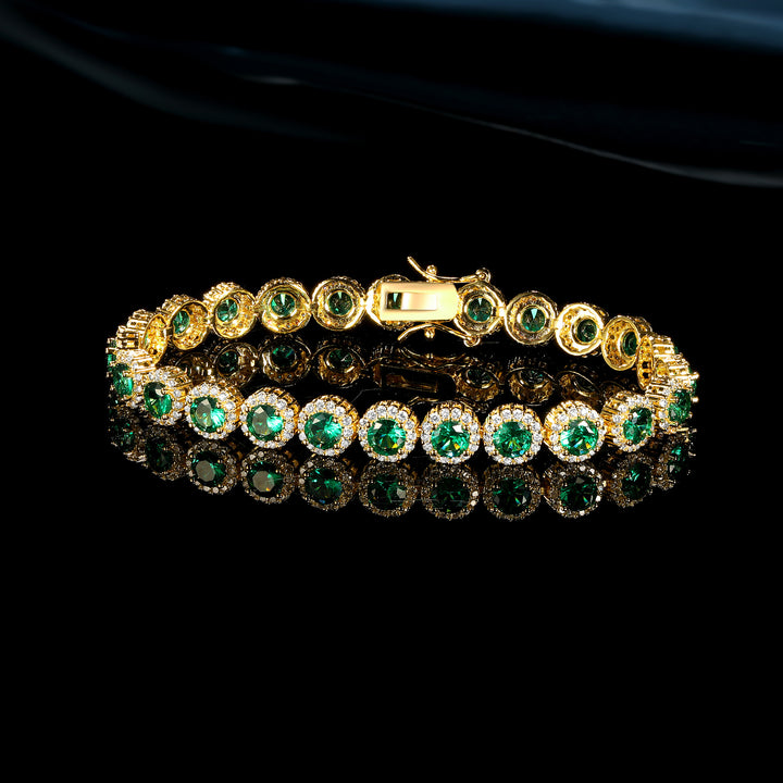Copper Inlaid Zircon Bracelet With An Eight Shaped Buckle 5mm Tennis Ball