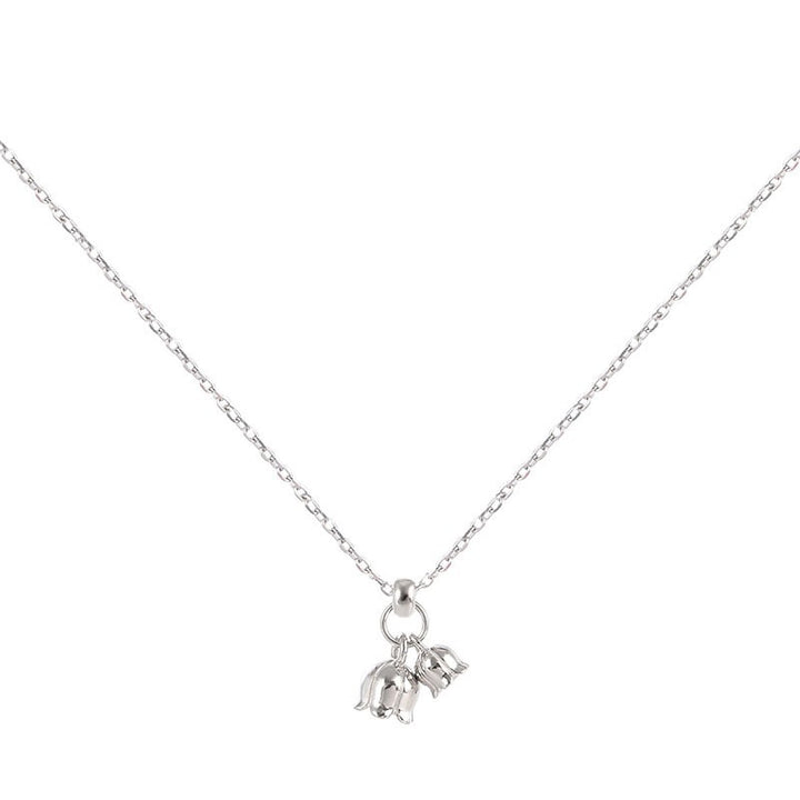S925 Sterling Silver Lily Necklace Female Accessories Light Luxury Minority Pendant High-grade