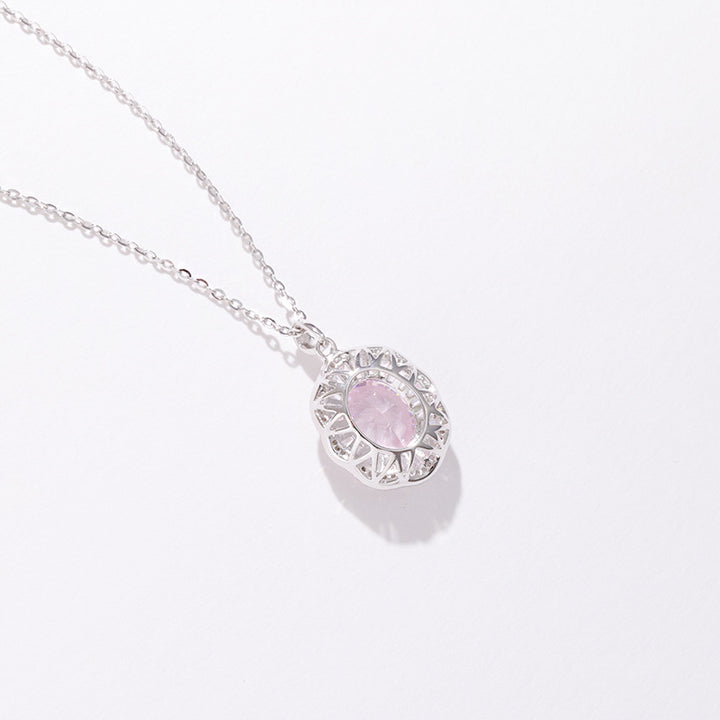 S925 Sterling Silver Ice Flower Zirconum Necklace Cube Clavicle Chain