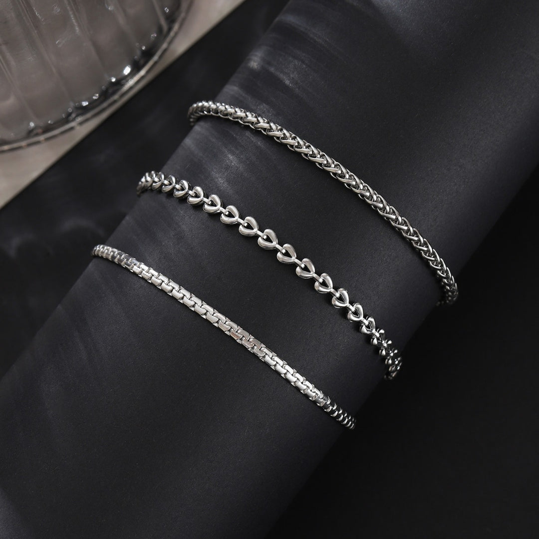 Rostfritt stål köl tre-delat armband för kvinnor