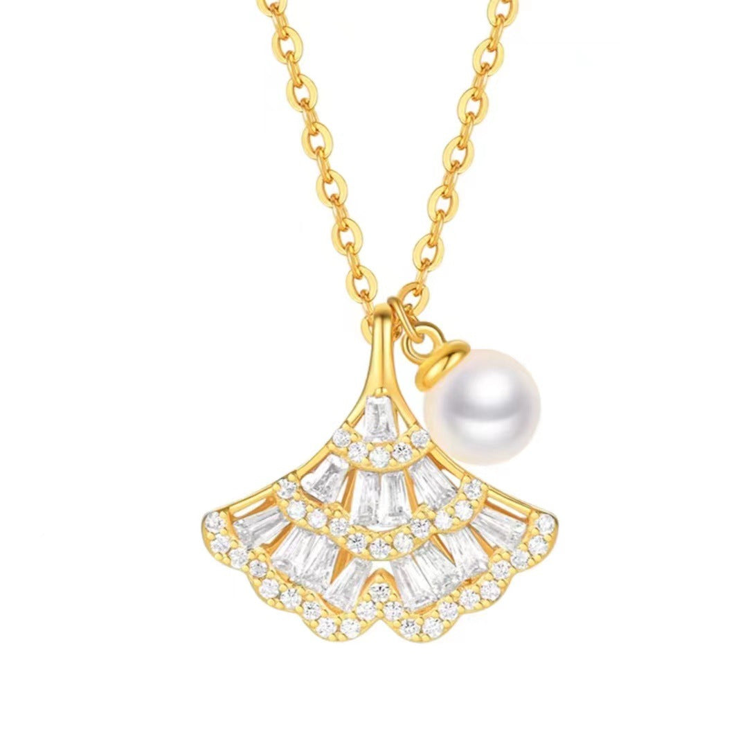 Гинкго листовое серебряное ожерелье для женщин Light Light Luxury Mitherity Design S925