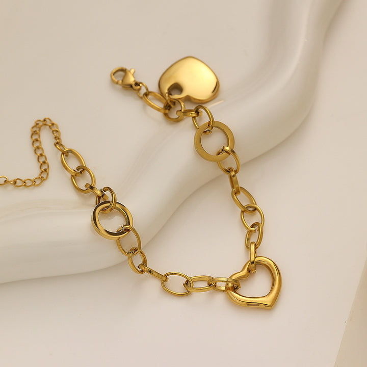 Women's 18K Gold-plated Heart-shaped Bracelet