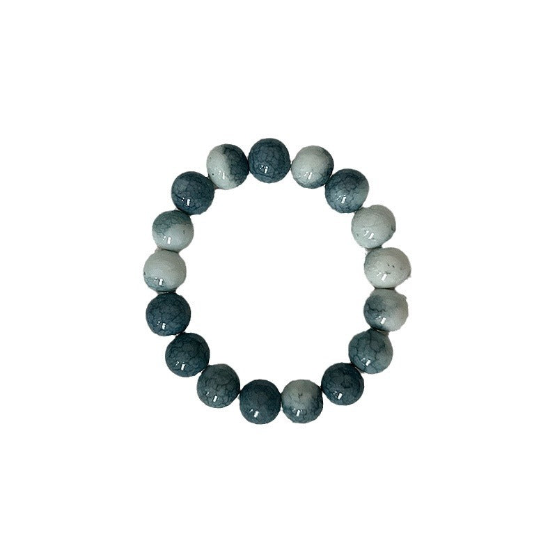 Armband Frauen trendy natürliche weiße türkisblaue Perlen -Perlen