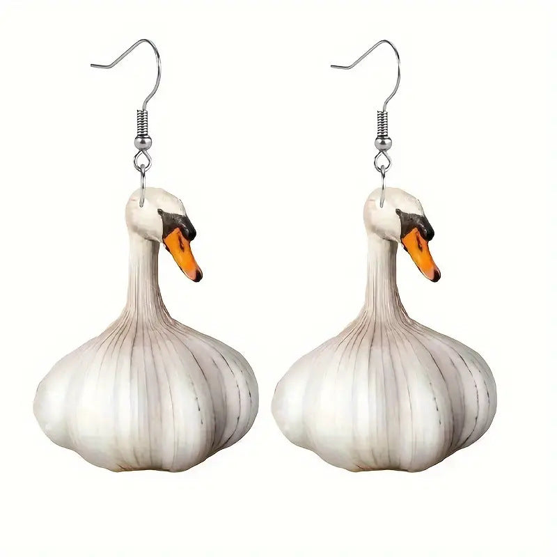 Kreative Knoblauch -Entenohrringe für Frauen Mode für Frauen