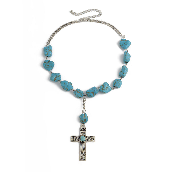 Cross Turquoise Alloy Colier simplu