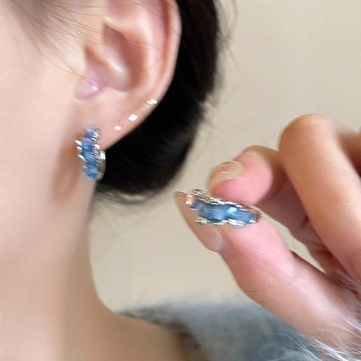 Blue Ear Ring kvinnors trendiga örhängen