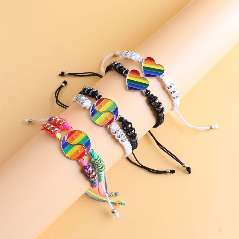 Rainbow Color Puzzle Gossip Yin e Yang Bracciale