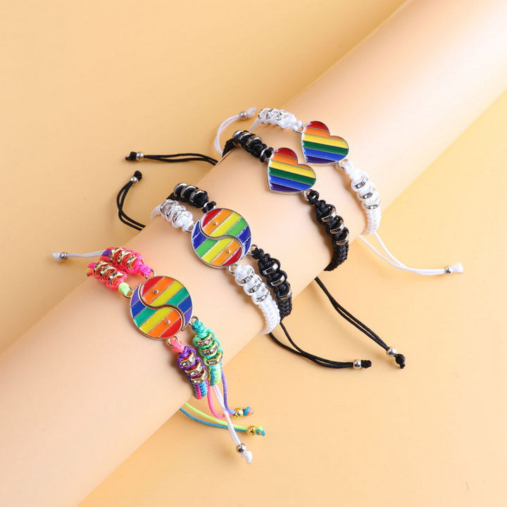 Rainbow Color Puzzle Gossip Yin e Yang Bracelet