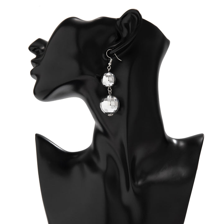 Disco -Ball -Lampe runde Perlen Ohrhöre Ohrringe weibliche Mode