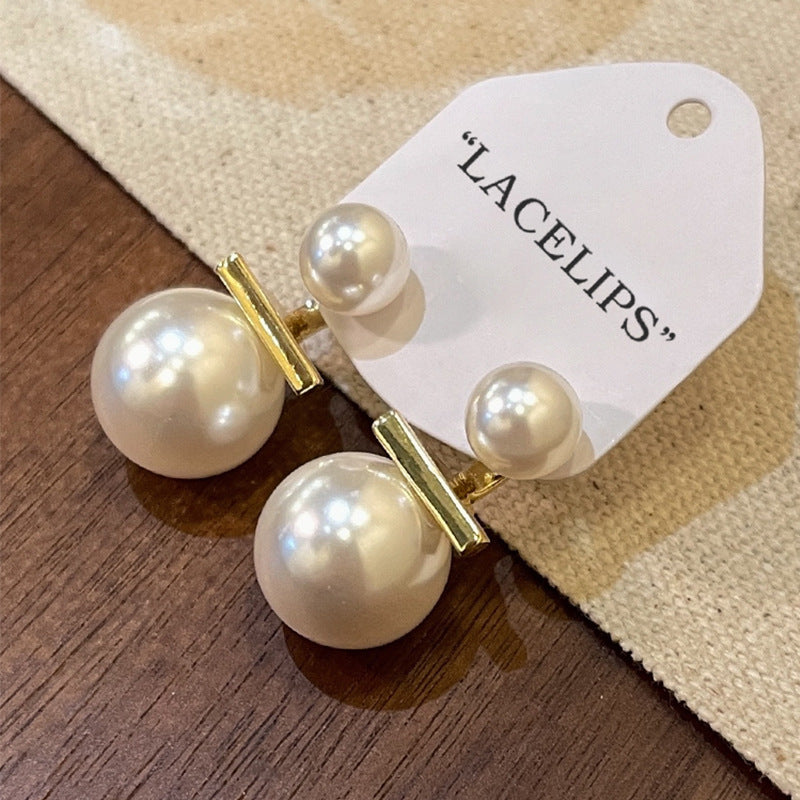 Orecchini di perle della minoranza di lussuoso ago d'ago d'argento per donne
