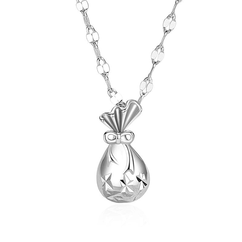 S999 Pure Silver Small Character Character FU Collier en argent sterling bijoux chinois
