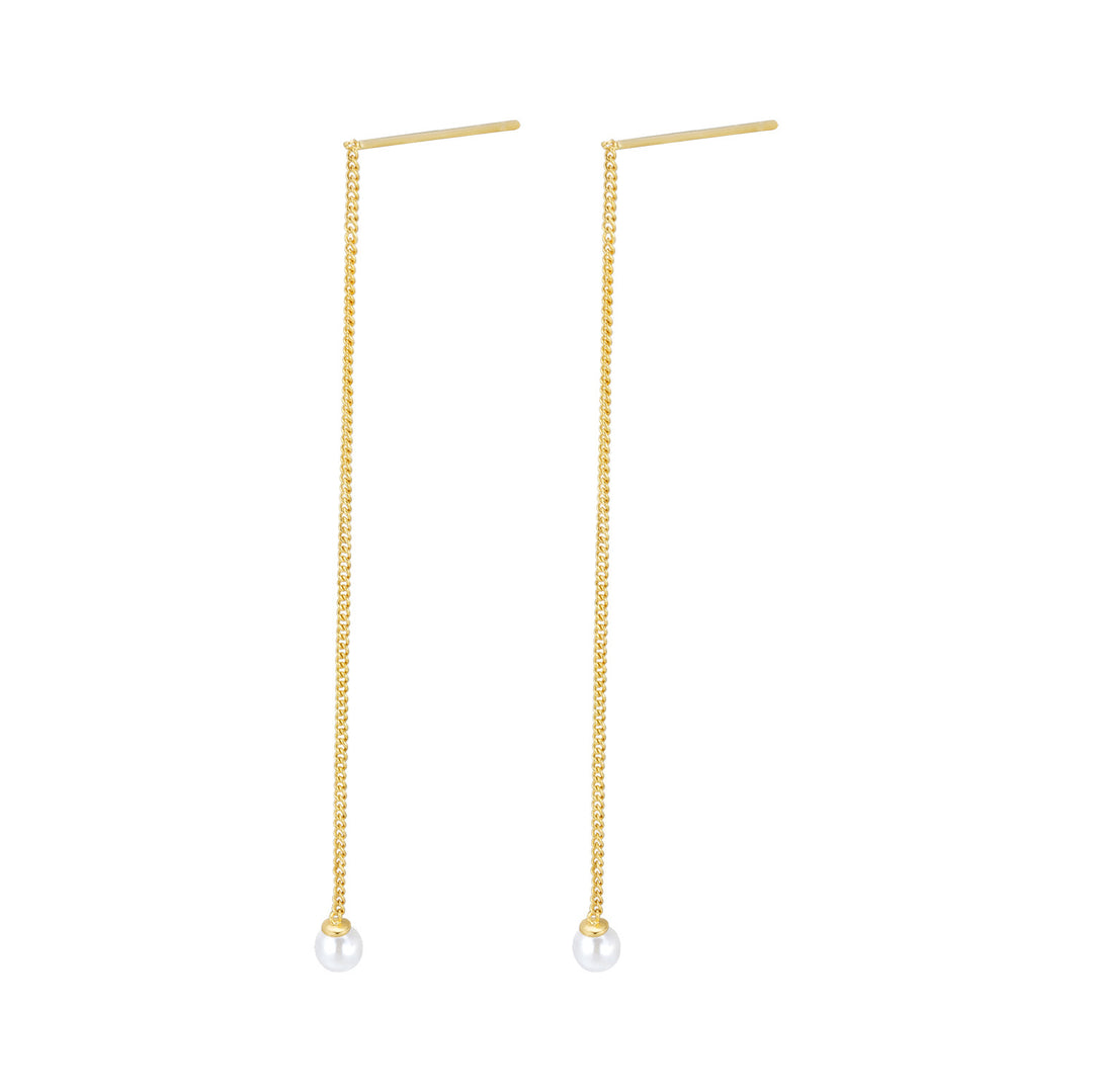 Mode Special Interest Round Pearl Long Fringed Earring Thread