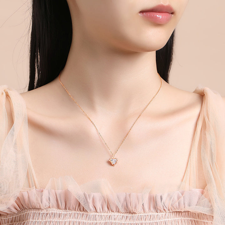 S925 Collar de plata Love Moda de la cadena de clavícula Rose