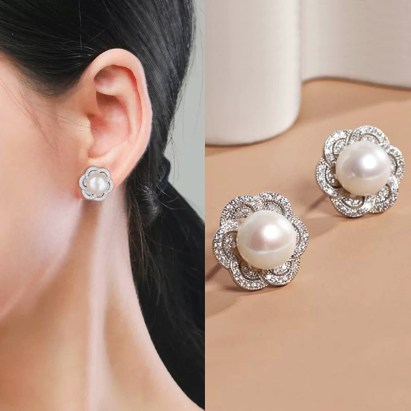 Nachahmung Perlenohrringe Frauen exquisites Stil