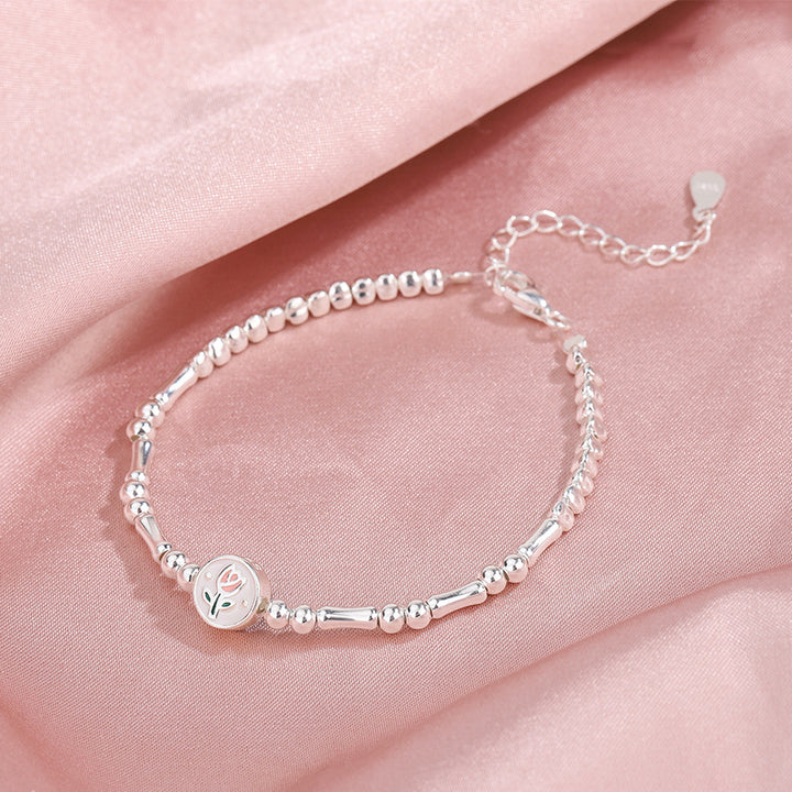 Women's Fashion Silver Tulip Bracelet