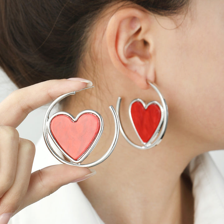 Voortreffelijke c- ring Love Heart oorbellen vrouwen eenvoudig