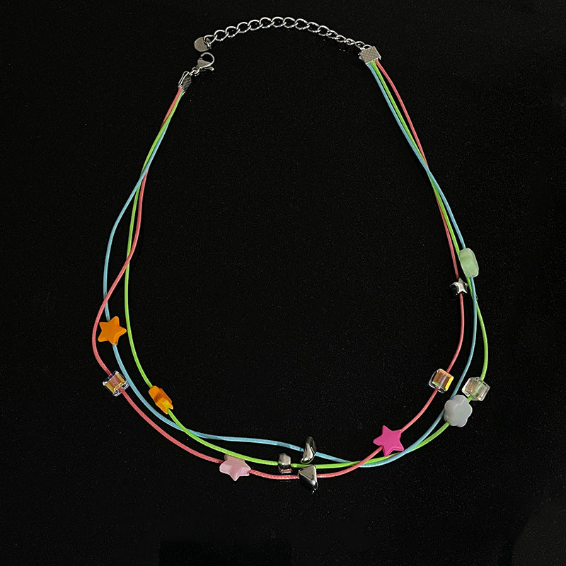 Colorful XINGX Beaded Necklace Dopamine Ornament