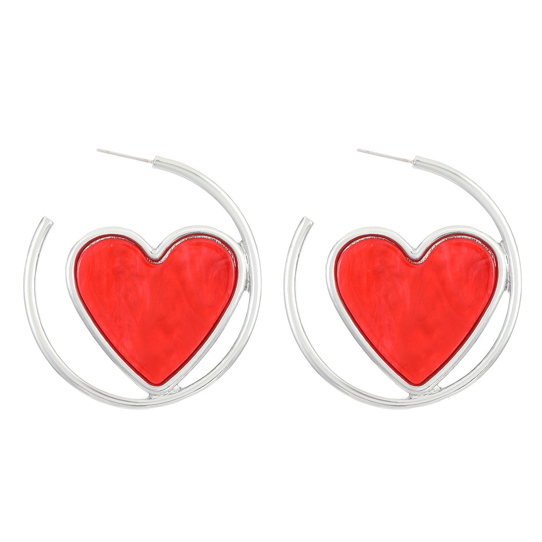 Exquis C- ring Love Heart Moucles d'oreilles Femme Simple
