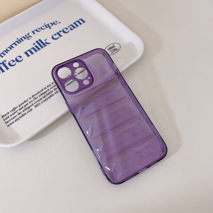 Transparant Purple Down Jacket telefoonhoesje All-inclusive Fine Hole airbag drop-resistent
