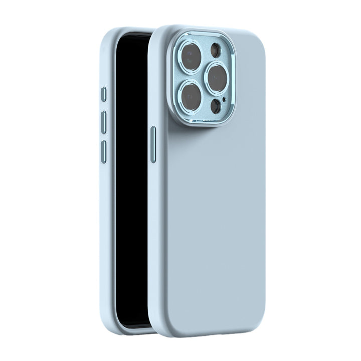Aplicable a Apple 14 Metal Lens Protector Drop Protection Case de teléfono de silicona líquida iPhone15 Cubierta INS con todo incluido