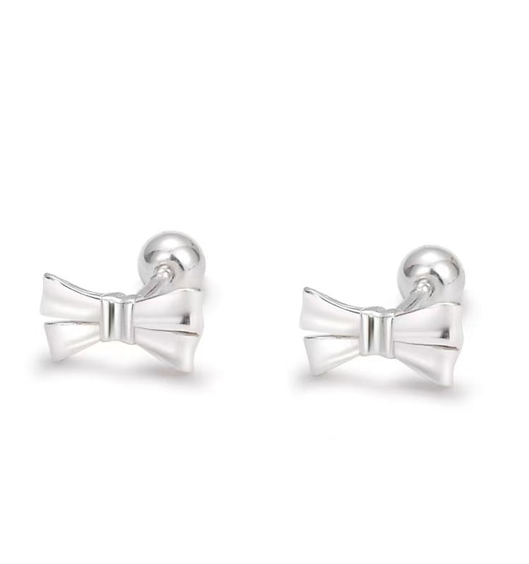 STERLING Silver Mini Bow Simple Oree Ored Os Stud