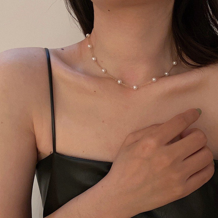 Элегантное и сладкое французское винтажное жемчужное ожерелье