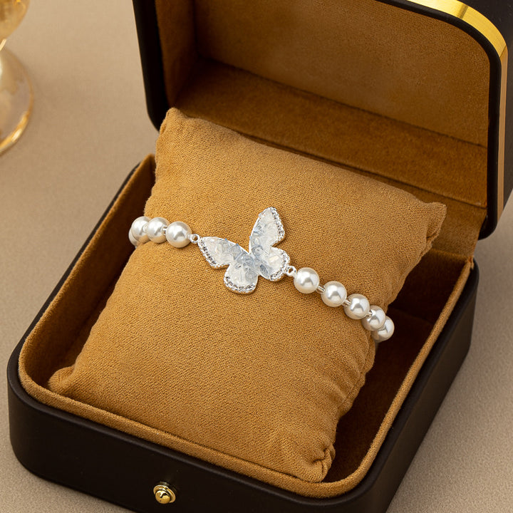 Joyas de moda Collar de mariposa azul de cristal Cristal de gradiente femenino