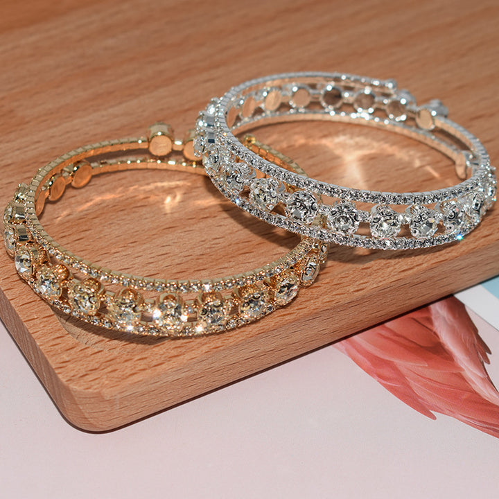 Rhinestone Full Diamond Baving Open Tres anillos para mujeres