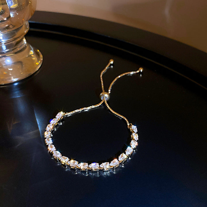 Bracelet de diamant complet brillant de la mode pour les femmes réglables