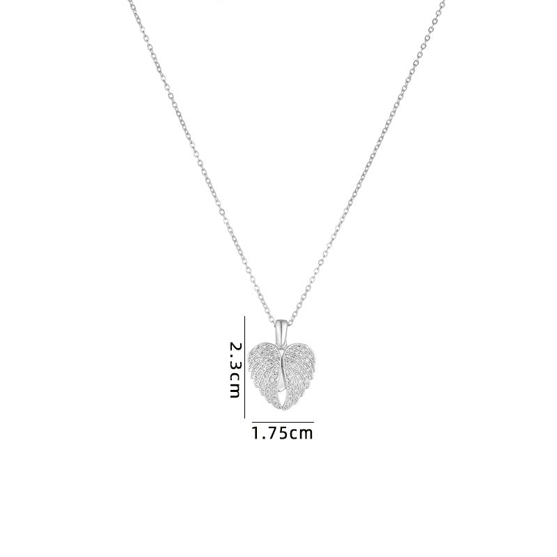 Női szív alakú állítható titán acél szív pillangó nyaklánc