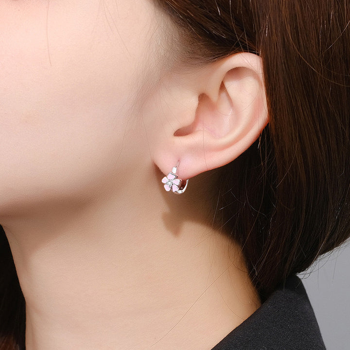 Fashion Epoxy Flower Earrings Cherry Blossom