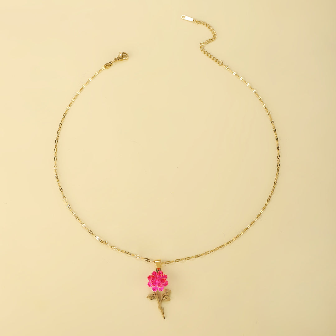 Rose Titanium Stahl Halskette weibliche Nische