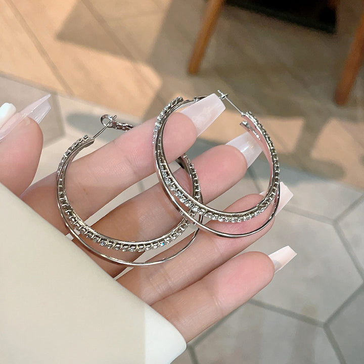 Brincos simples de pulseira simples anel de estilo frio de metal