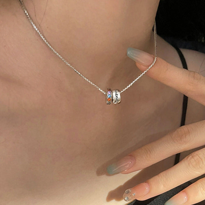 Buntes Kristalle Halskette Doppelring Spezialinteresse Design