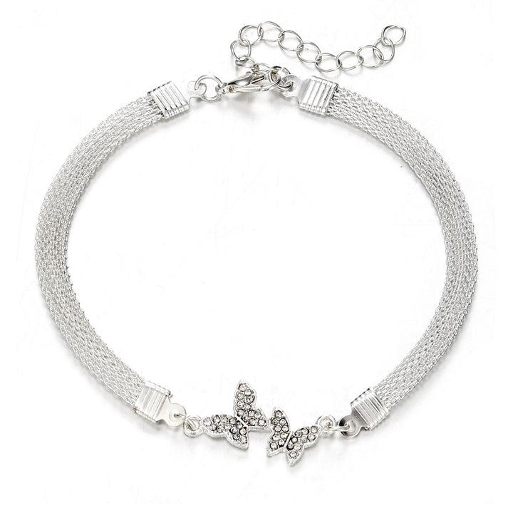 Strand diamant-ingebedd hart 8-woorden oneindige symbool vlinderarmband