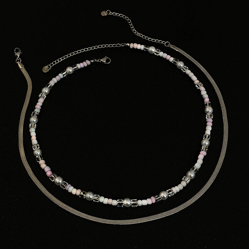 Женское красочное ожерелье для цепи змей с бисером