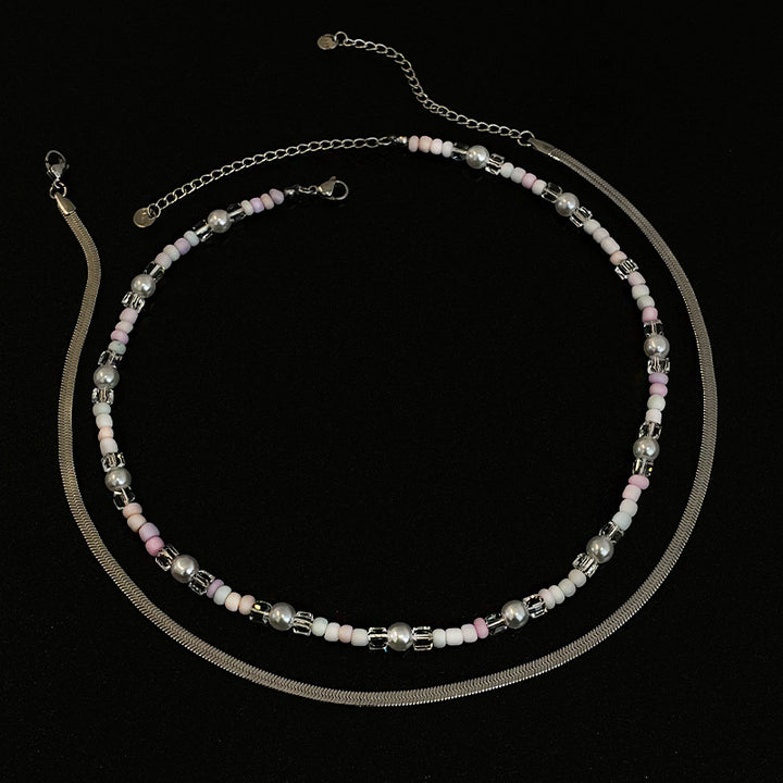 Collier de chaîne de serpents perlé colorée des femmes