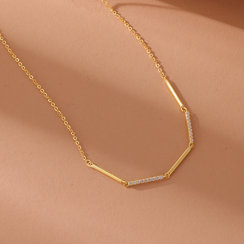 Geometrische Halskette Frauen Sterling Silber Frauen fortgeschrittener Design Sinn für Frauen