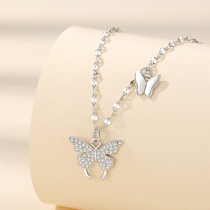 Rein Silber 999 Schmetterling Sterling Silber Halskette Erschwinglicher Luxusmodestil