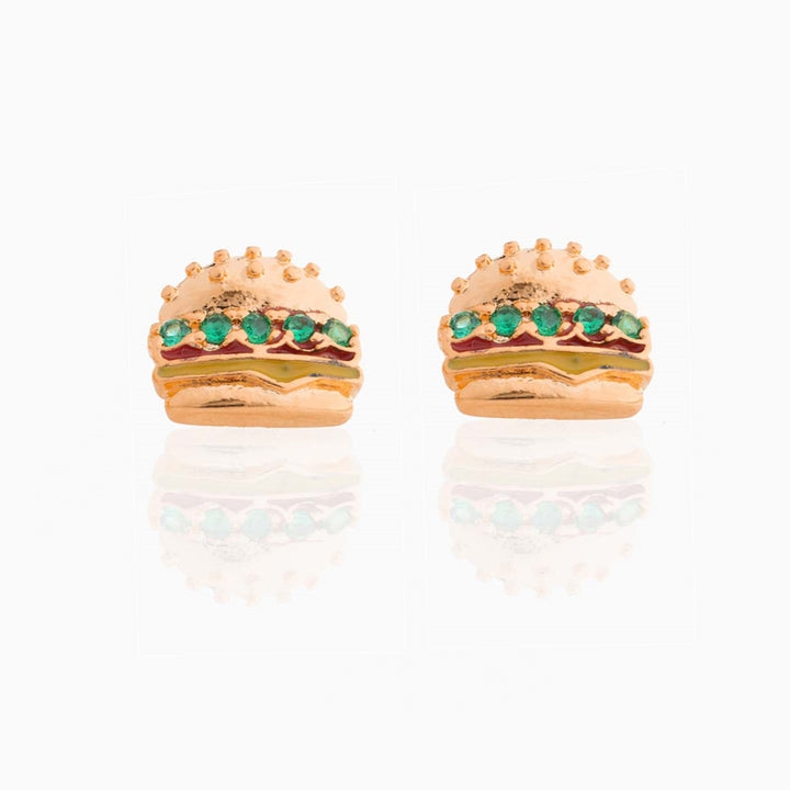 18k echte goldene Farbversicherung Ohrstollen der Obsthamburger Serie