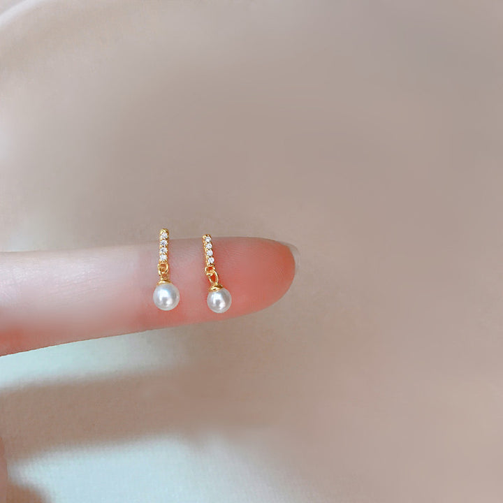 Stickohrringe Frauen nachahmende Perlenmikro-Micro-in-Laid