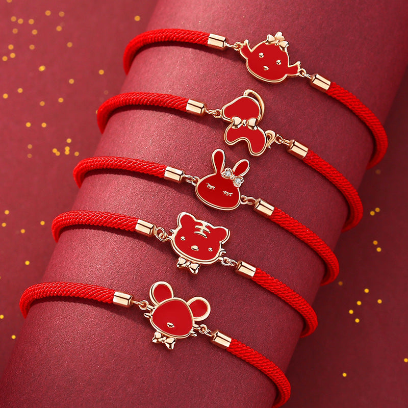 Zodiak czerwona bransoletka dla kobiet
