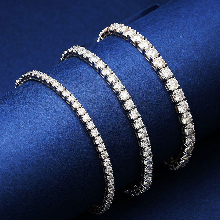 Стерлинговый серебро D Color Moissanite теннисный браслет для женщин