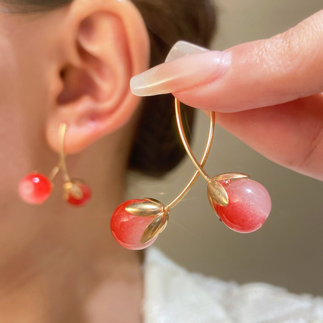 Fashion Cherry Earrings Female Sweet