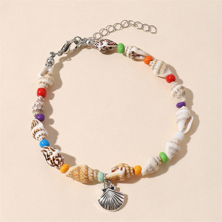 Beach Starfish Pendant Conch Bead Shell Bracelet