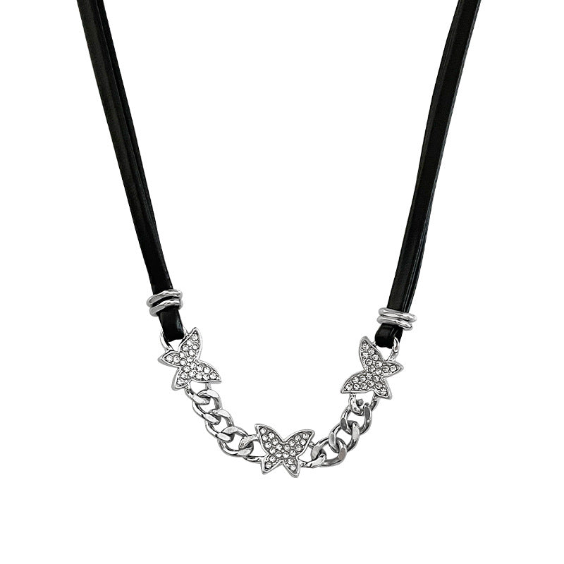 Special-interest Design Butterfly Black Choker Necklace