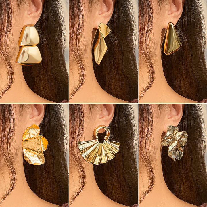 Modeontwerp glanzende vouwmeer oorbellen voor vrouwen retro