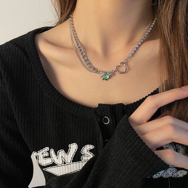 Spezialinteresse Design Moonstone Love Halskette für Frauen Licht Luxus