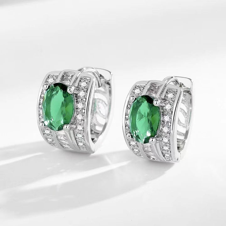 Europäischer und amerikanischer Emerald Zirkonohrringe hoher Sinn